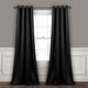 preview thumbnail 48 of 119, Lush Decor Insulated Grommet Blackout Curtain Panel Pair 52"W x 108"L - Black