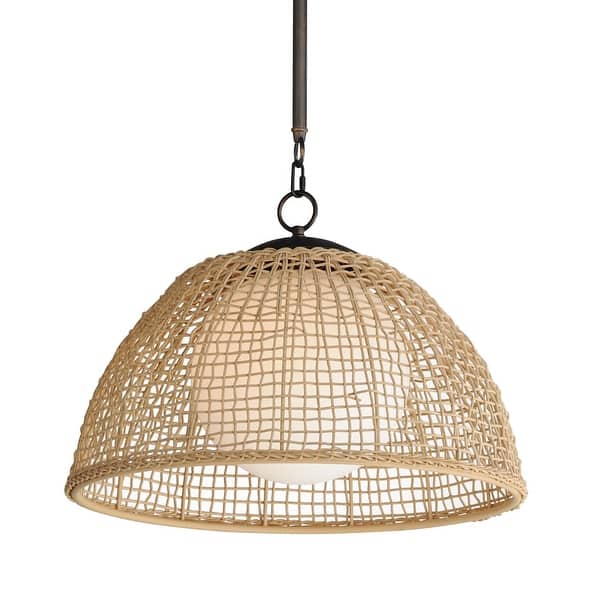 slide 2 of 7, Maxim 22472 Cestino 21" Wide Wood Pendant Antique Bronze