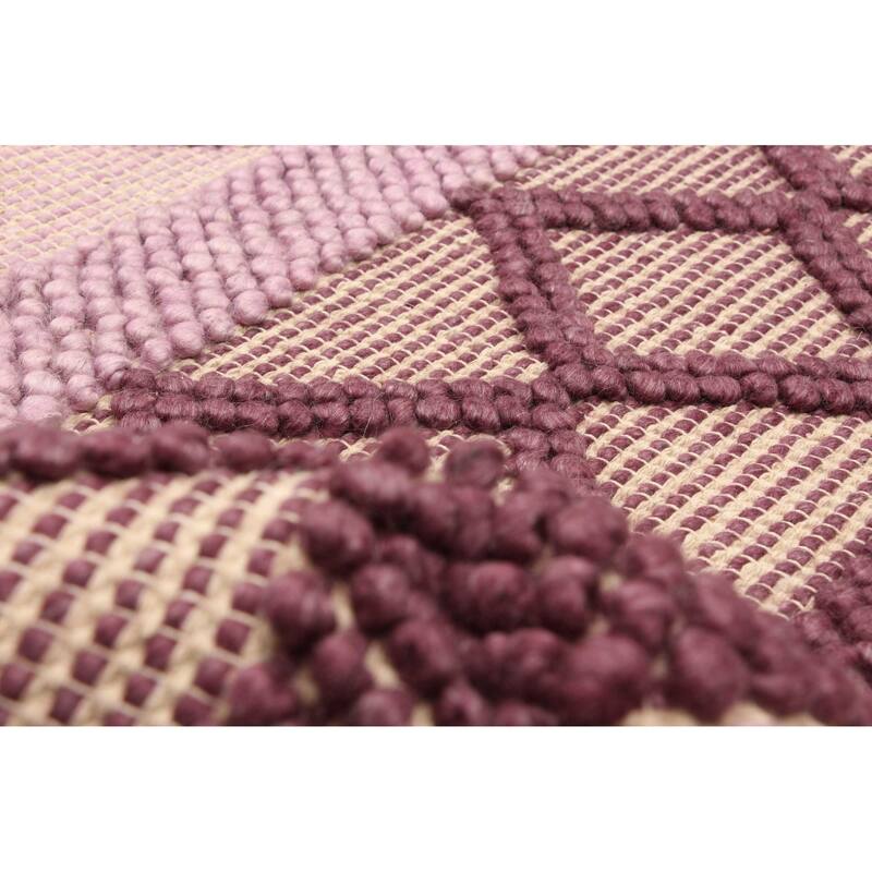 ECARPETGALLERY Braid weave Sienna Burgundy Wool Rug - 5'1 x 7'3