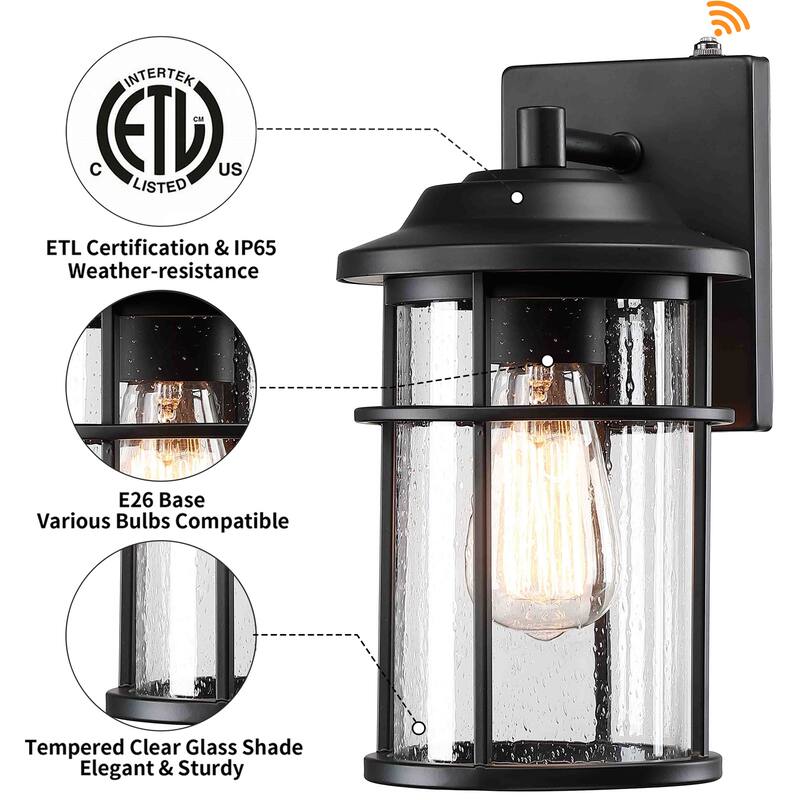 2Pack-1 Light Outdoor Wall Light Dusk to Dawn - 6.61"x7.95"x12.28"