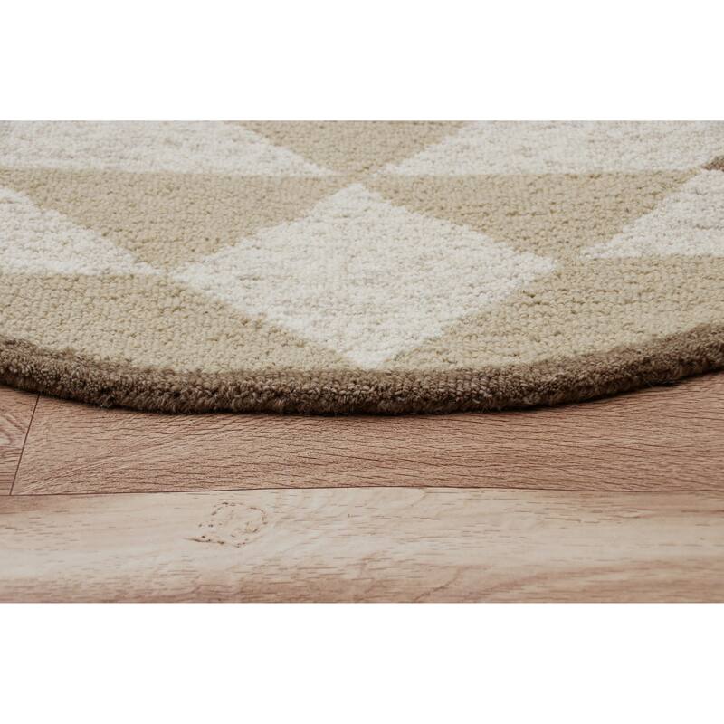 Suino Cream/Brown Southwestern Hand-Tufted Wool Indoor Area Rug by Sevita