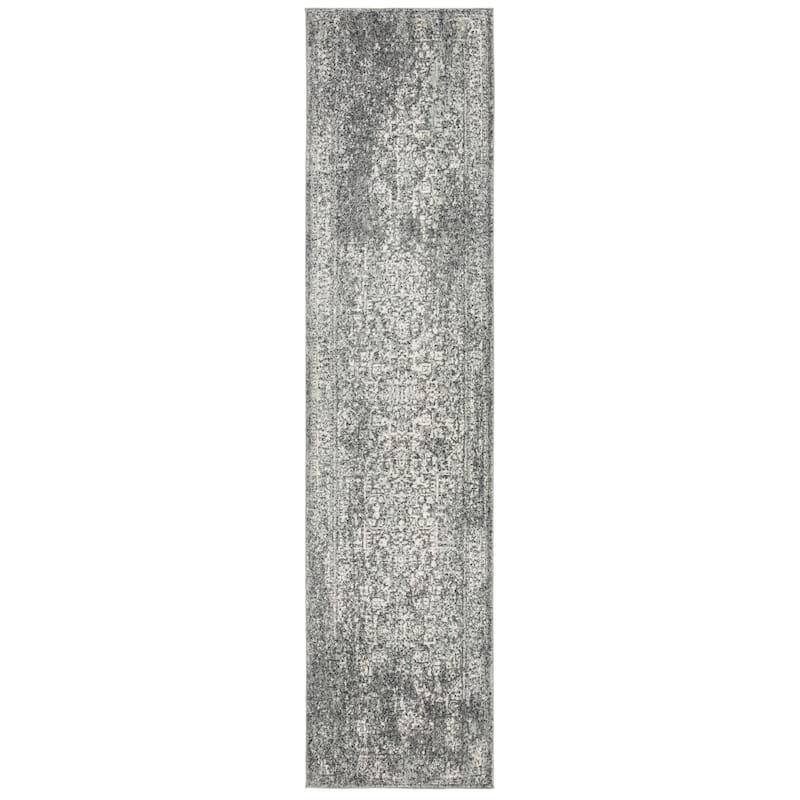 SAFAVIEH Evoke Pety Vintage Distressed Rug - 2'2" x 9' Runner - Grey/Ivory