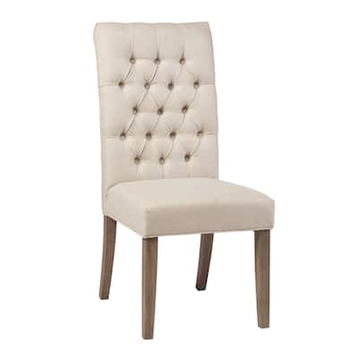 Arbor Hill Oak Tufted Back Parson Chairs (Set of 2)