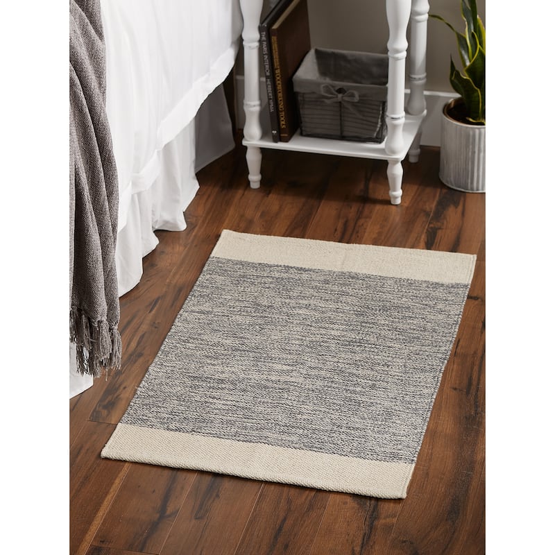 DII Stone Dobby Stripe Hand-Loomed Rug 2ft 6inx6 Ft - 36.0 In. L X 24.0 In. W X 0.2 In. H