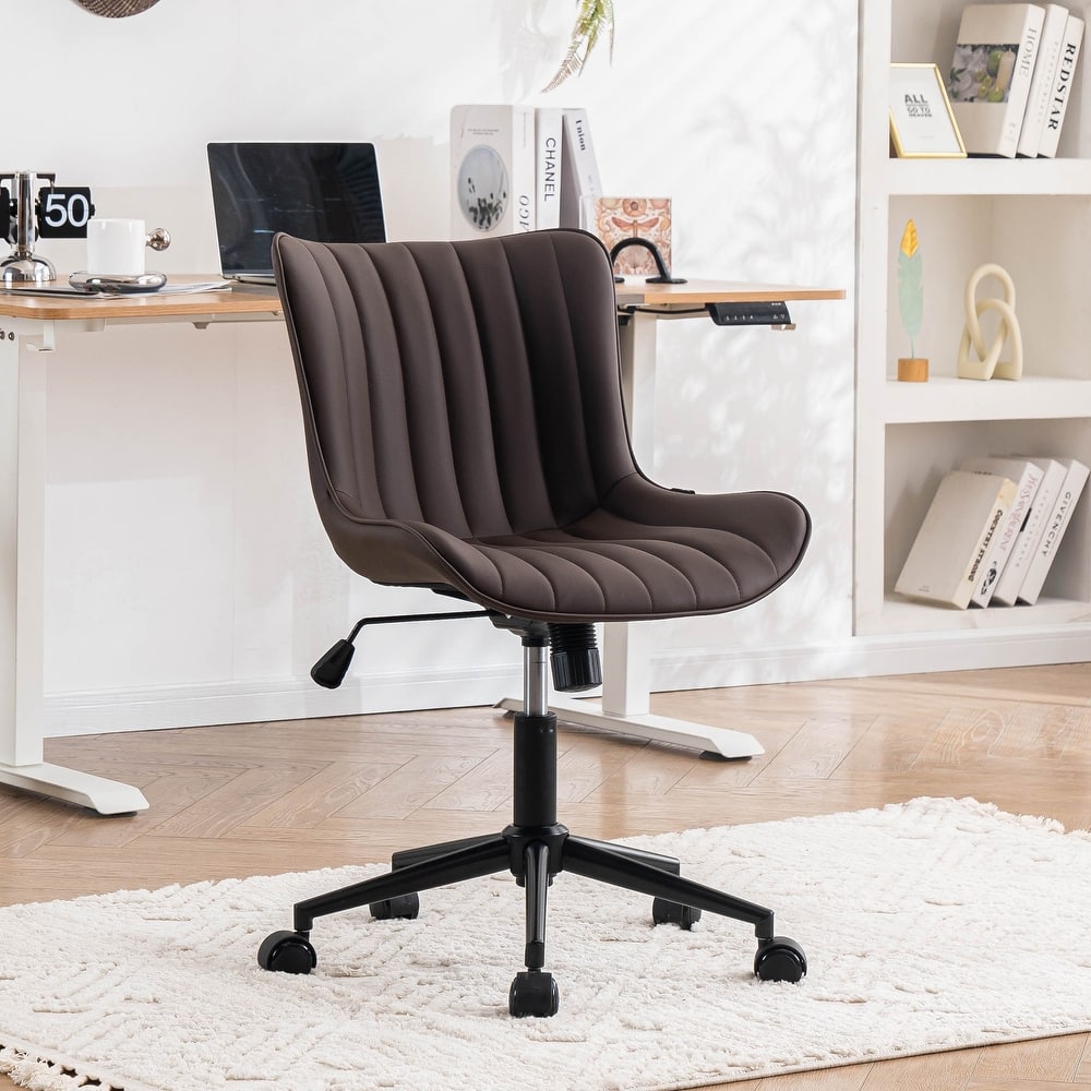 Ergonomic Office Chair Swivel Armless Desk Chair with Wheels