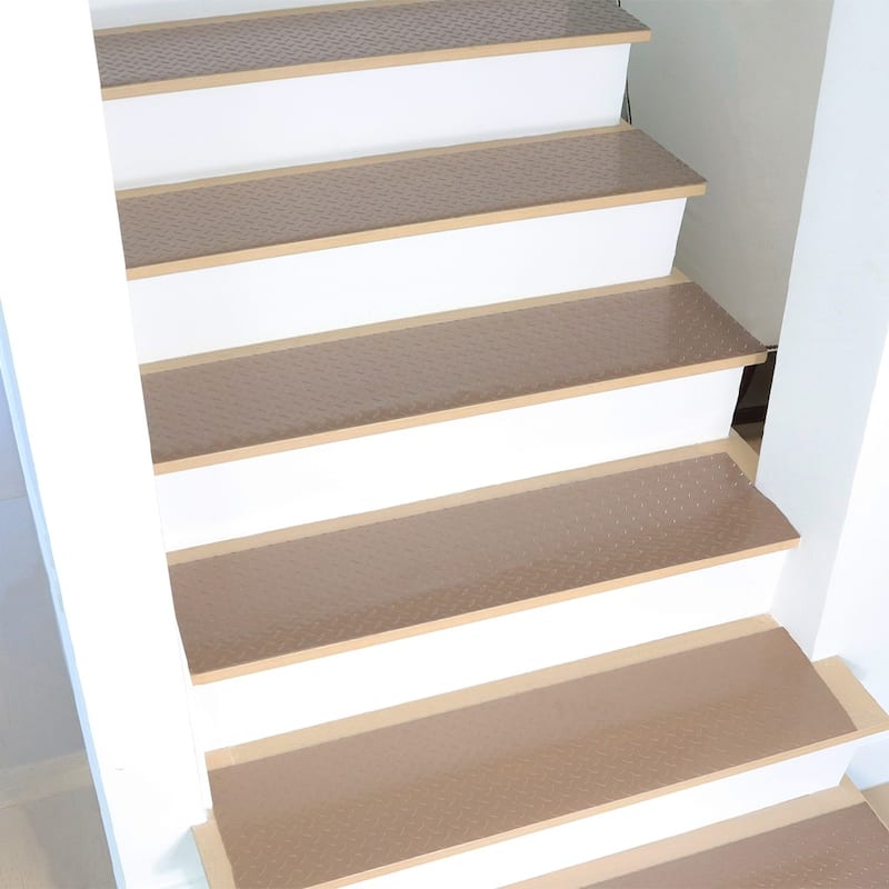 Rubber-Cal "Diamond-Plate" Metallic Step Mats