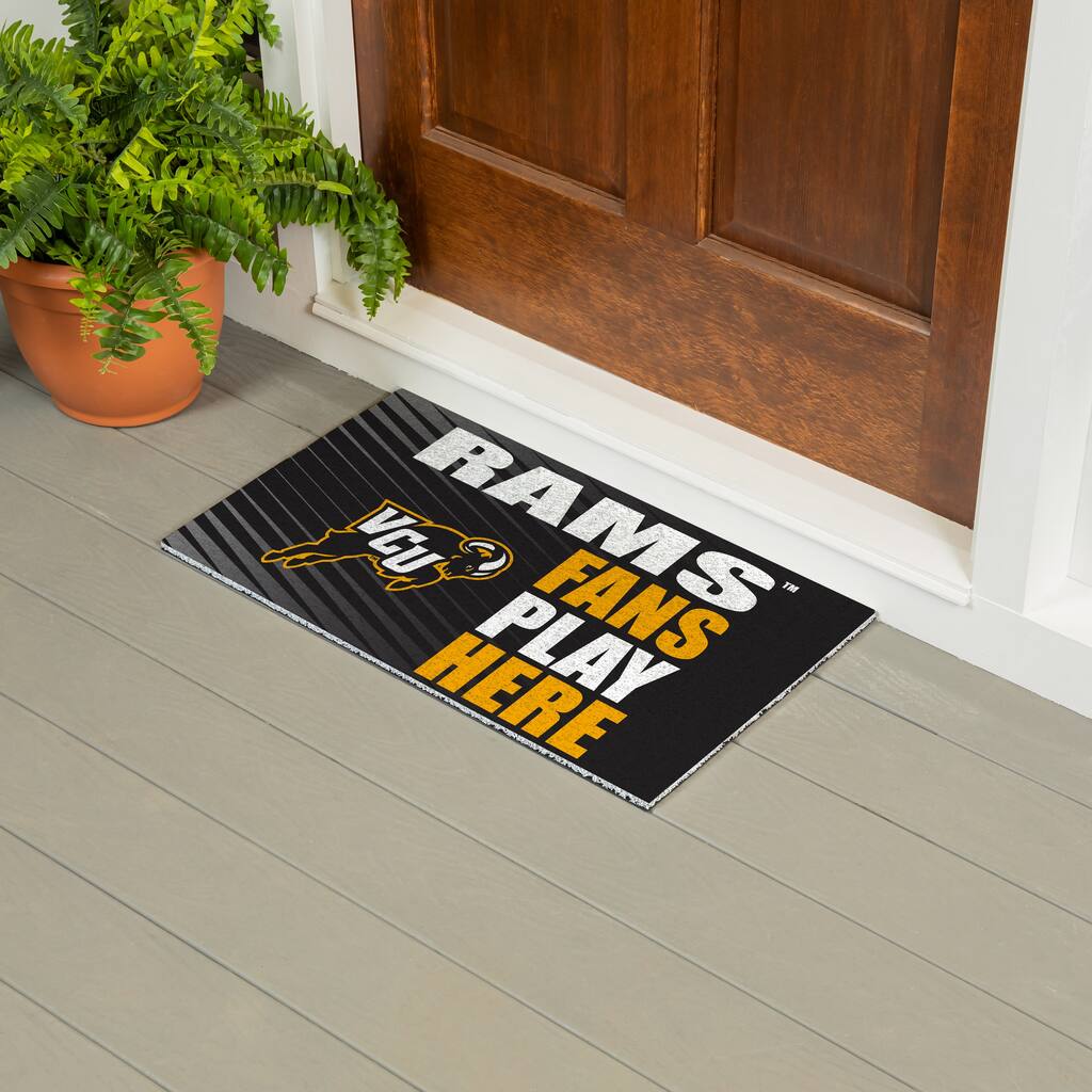 28 in. x 16 in. Virginia Commonwealth University "Fans Play Here" PVC Door Mat