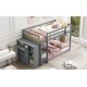 preview thumbnail 4 of 7, Pine Wood and MDF Twin-over-Twin Bunk Bed with Attached Cabinet and Shelves Storage - Space Saving and Modern Style