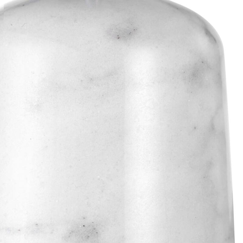 Marble Base Table Lamp with White Drum Shade - 20" - White and Gray