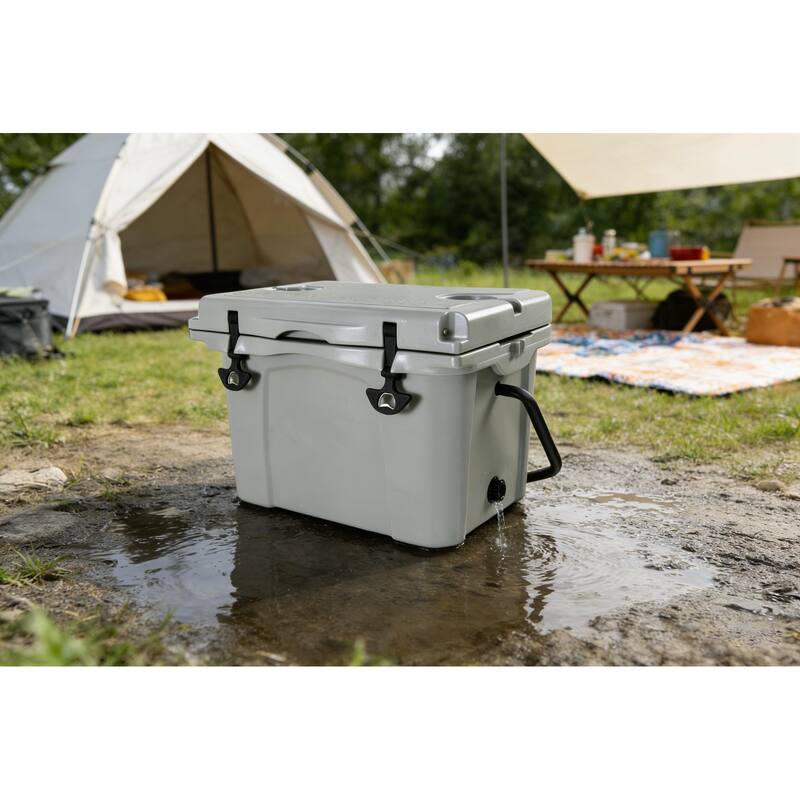 25QT Portable Cooler, Insulated Hard Cooler with Bottle Opener, Cup Holder, Forming Ruler, Travel, Beach, Camping, Fishing