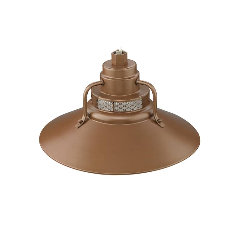 R Series 1-Light Stem Hung Railroad Shade - Copper - 14