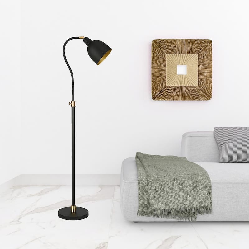 68 Inch Adjustable Floor Lamp with White Frosted Glass Shade for Reading