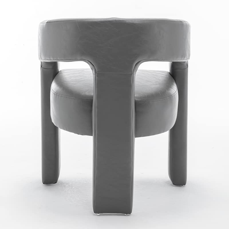 SEYNAR Modern Glam PU Leather Upholstered Dining Chair, Open-Back Accent Chair Set of 2