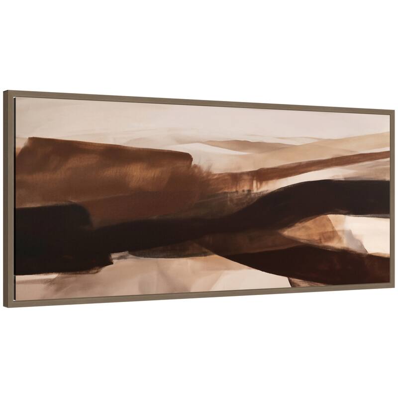 Kate and Laurel Pathway II Panel by Amy Lighthall Framed Canvas Wall Art Print - 40 x 18 - Gold
