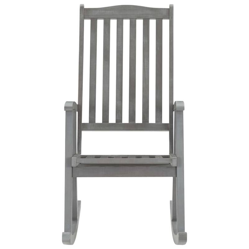 vidaXL Rocking Chair Gray Solid Acacia Wood - 22.4" x 39.4" x 46.1"