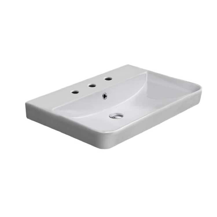 Nameeks CeraStyle 079600-U-Three Hole Noura 23-5/8" Rectangular - White
