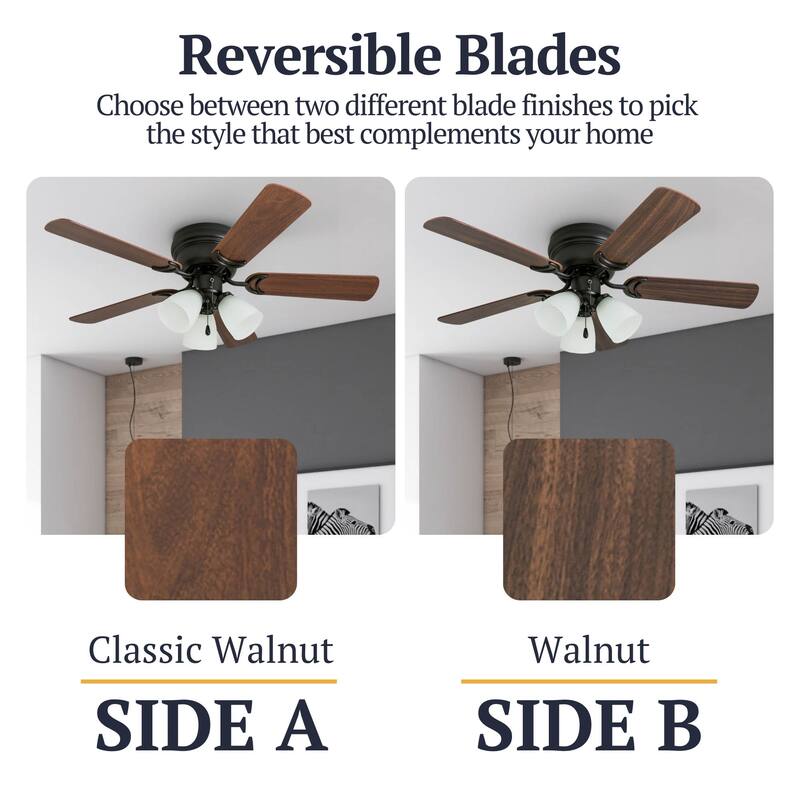 42" Prominence Home Whitley Bronze Indoor LED Ceiling Fan with Light, Pull Chain