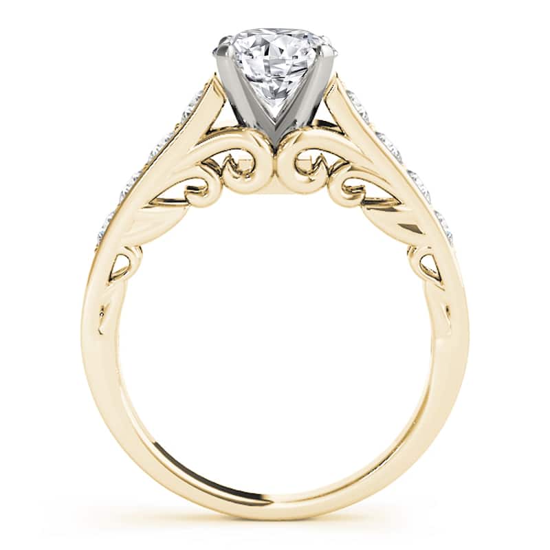 Auriya 14k Yellow Gold Lab Grown Round Diamond Engagement Ring 0.50 to 5.00 ct. tw. (F-G VS)