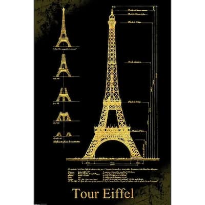 Eiffel Tower Design Art Poster - 24 x 36 Inch