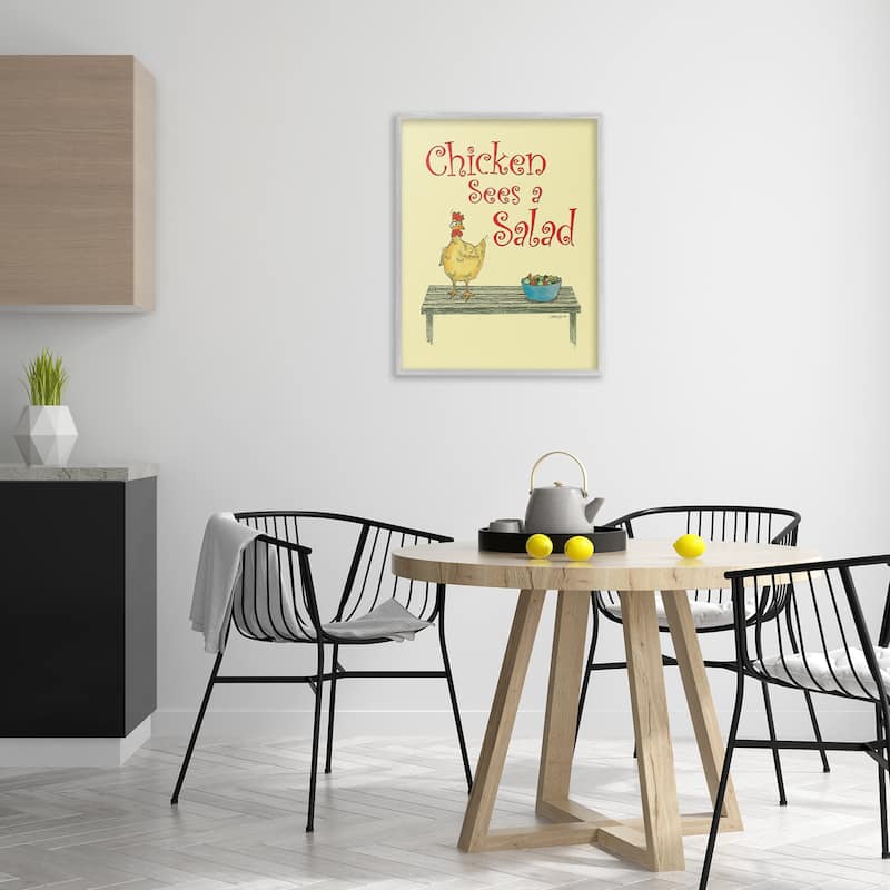 Stupell Chicken Salad Vintage Pun Framed Giclee Art Design By Roger Straub
