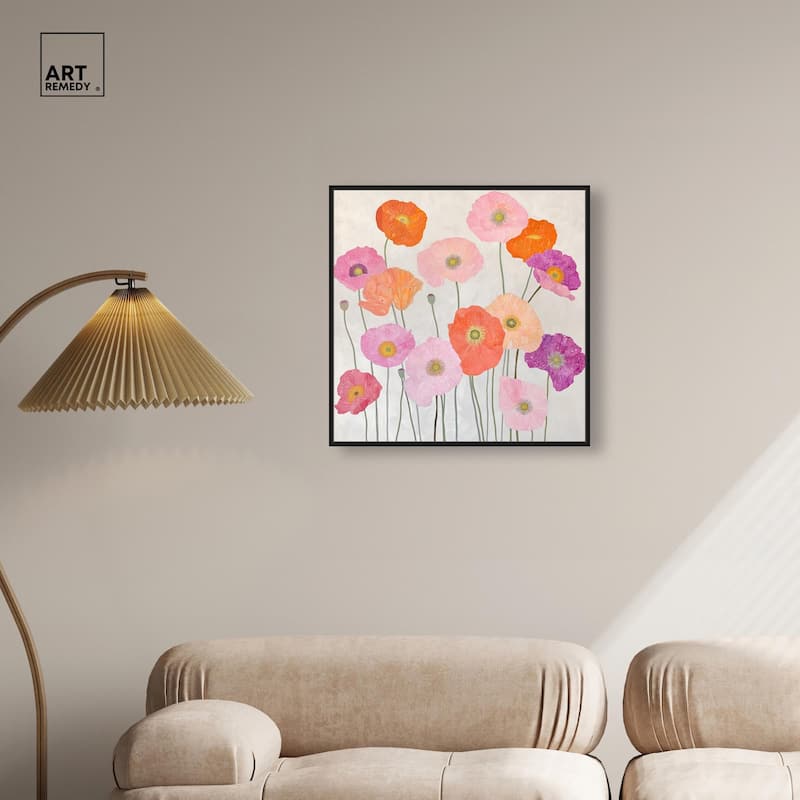 Sunset Poppy Chorus I Canvas by Art Remedy