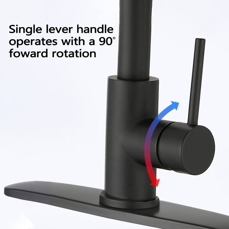 Topcraft Pull Down Single Handle Kitchen Faucet with Baseplate
