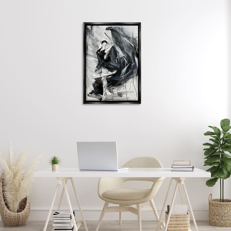 Stupell Elegant Dancer Abstract Framed Floater Canvas Wall Art Design By Lucille Lee