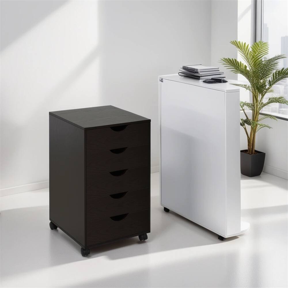 5 Drawer File Cabinet Storage Organizer Filing Cabinet with Wheels