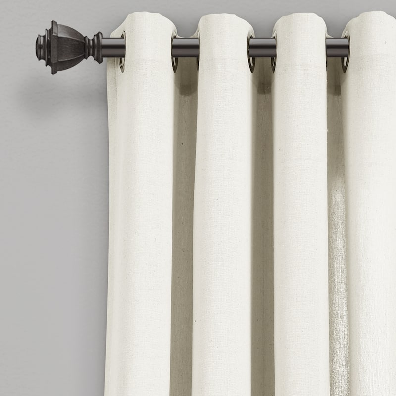 Lush Decor Faux Linen Grommet Window Curtain Panel Pair - 84" x 52"