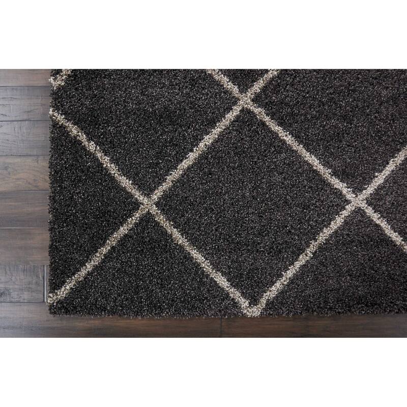 Nourison Brisbane Large Diamond Geometric Modern Shag Area Rug