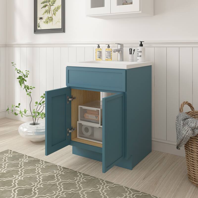 Vanity Art 24" Freestanding Single Base Storage Cabinet with Soft Close Doors