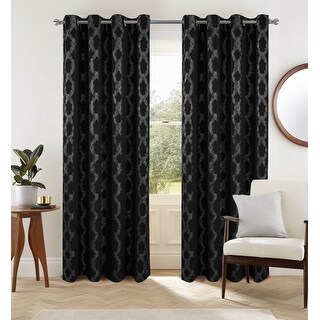 Jansen Geometric Blackout Window Curtain Panel 90 inches - Bed Bath ...