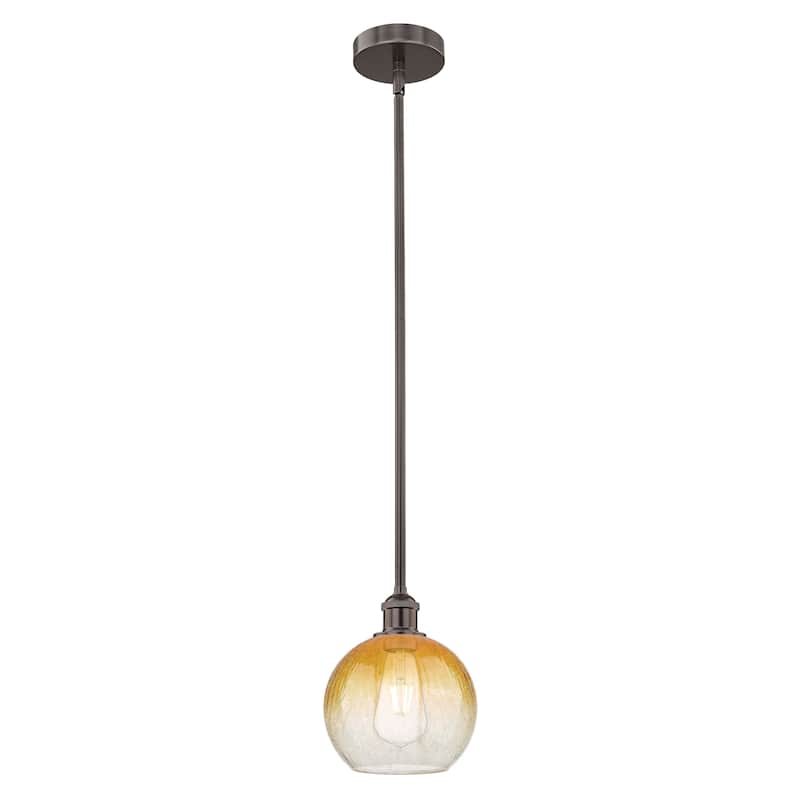 Innovations Lighting Endless Possibilities Edison - Brookhaven Globe - 1 Light 8" Stem Hung Mini Pendant - Oil Rubbed Bronze/Amber