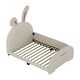 preview thumbnail 13 of 15, Twin Size Upholstered Platform Princess Bed Frame with Rabbit-Shape Headboard and Footboard Pocket for Bedroom
