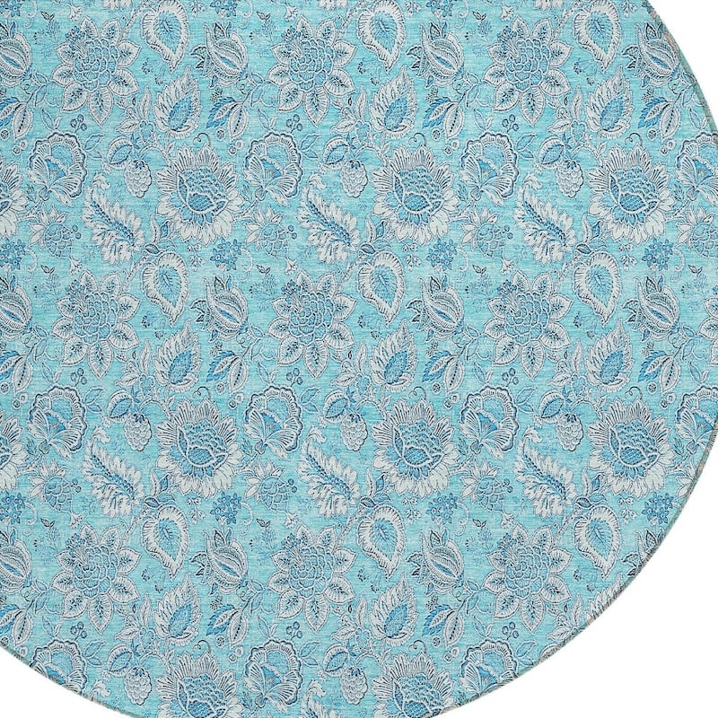 HomeRoots Floral Transitional Rectangle Outdoor Rug
