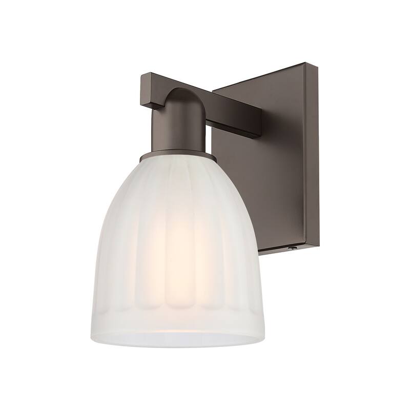 Innovations Lighting 716-1W-12-6 Brookfield Sconce Brookfield 12" Tall - Oil Rubbed Bronze / White