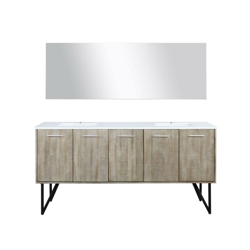 Lancy Rustic Acacia Bath Vanity, Cultured Marble Top and Mirror