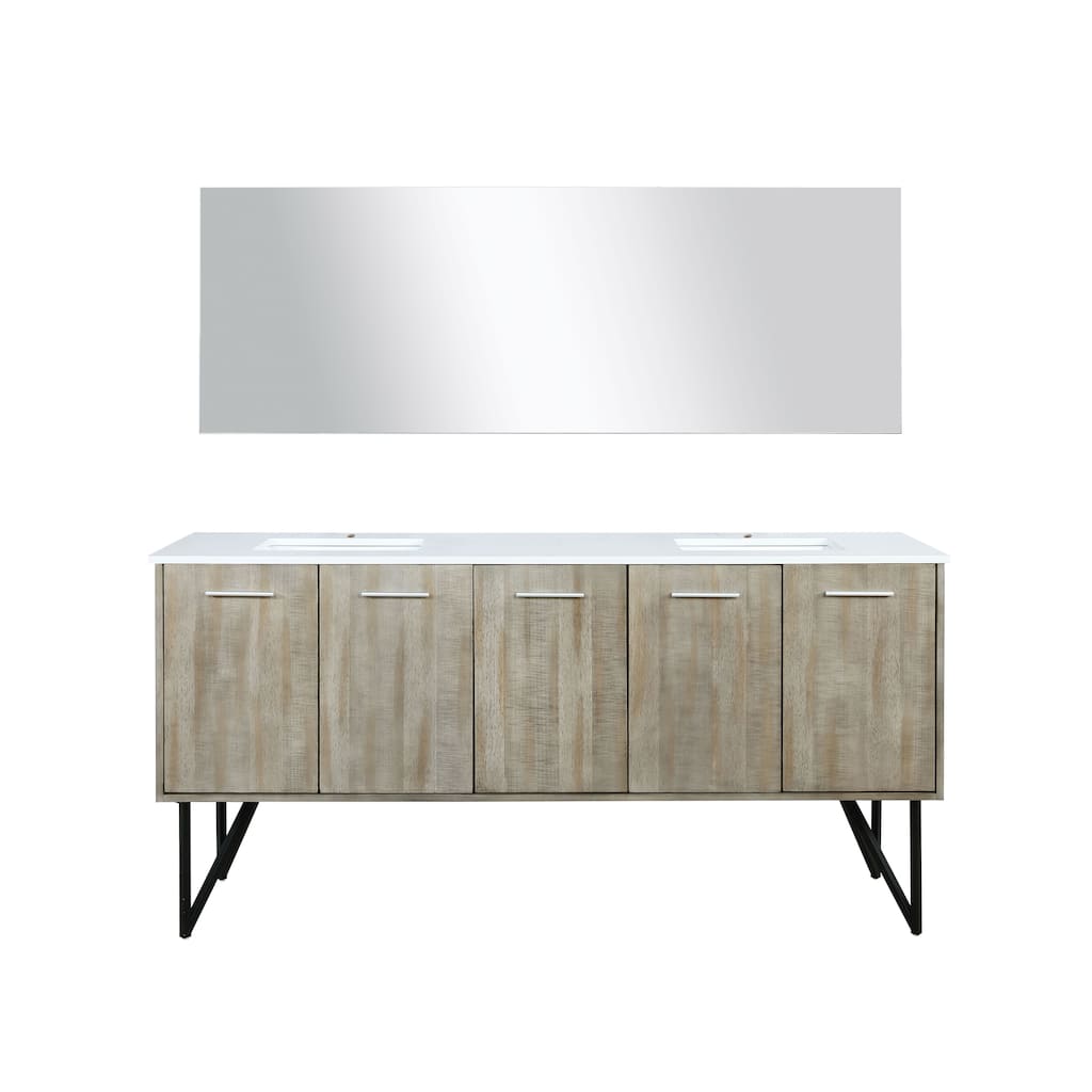 Lancy Rustic Acacia Bath Vanity, Cultured Marble Top and Mirror
