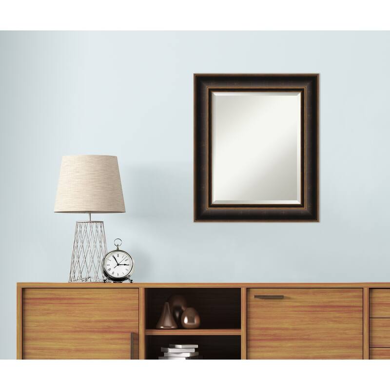 Villa Oil Rubbed Bronze Beveled Wood Framed Wall Mirror - Villa Oil Rubbed Bronze