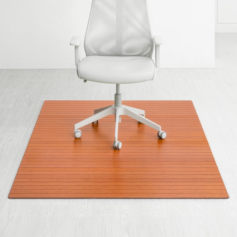 Jani Eco Bamboo Standard Rectangular Chair Mat - (72 x 48), Premium Quality, Eco-Friendly Chair Mat - Walnut