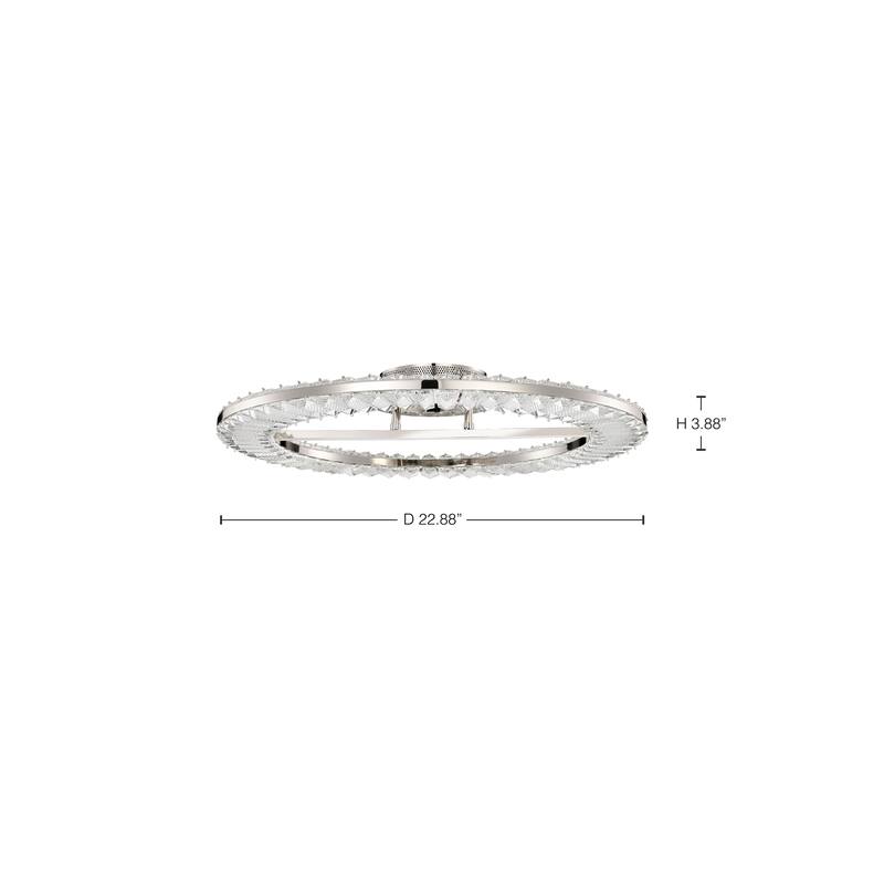 Nova LED 23 Inch Round Flush Mount Polished Nickel Finish K9 Crystal - Polished Nickel
