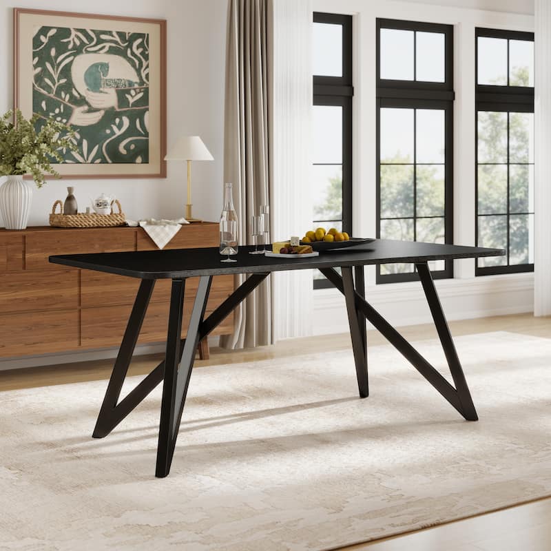 Roundhill Furniture Axler 7-Piece Dining Set, Light Oak