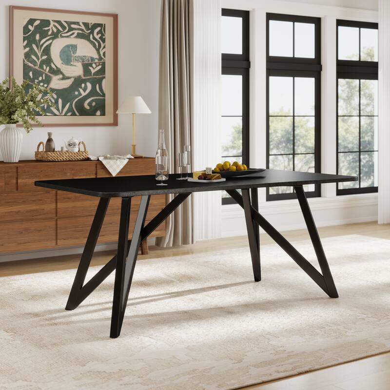 Roundhill Furniture Axler 70-in Length Dining Table - Black