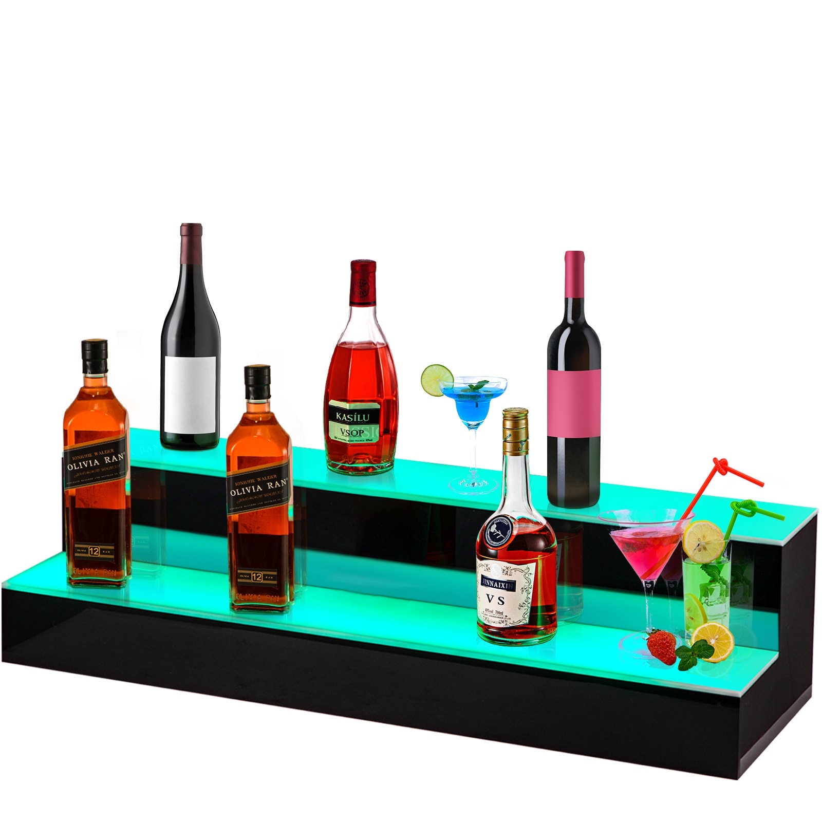 VEVOR LED Lighted Liquor Bottle Wine Display Shelf LED Bar Shelves