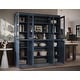 preview thumbnail 58 of 145, Palace Imports 100% Solid Wood Pantry Cabinet, Adjustable Shelves, 65" Wide, 71.5" Tall - 65" x 71.5" Antique Blue - 4 Clear Glass-4 Solid