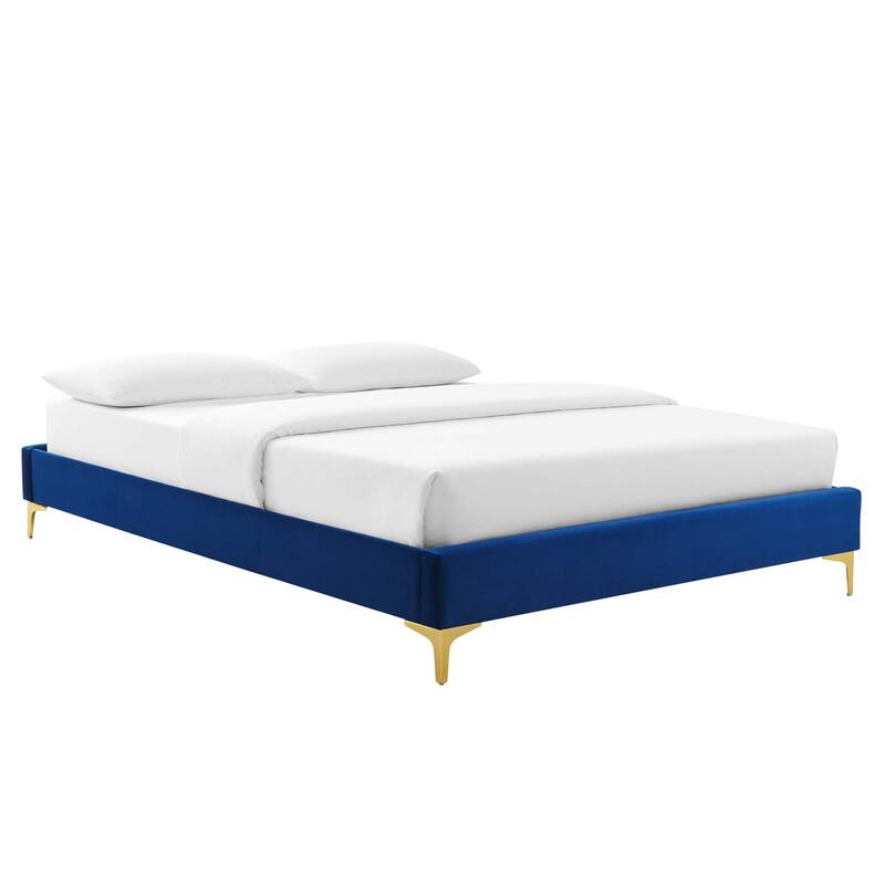 Amber Tufted Performance Velvet Twin Platform Bed