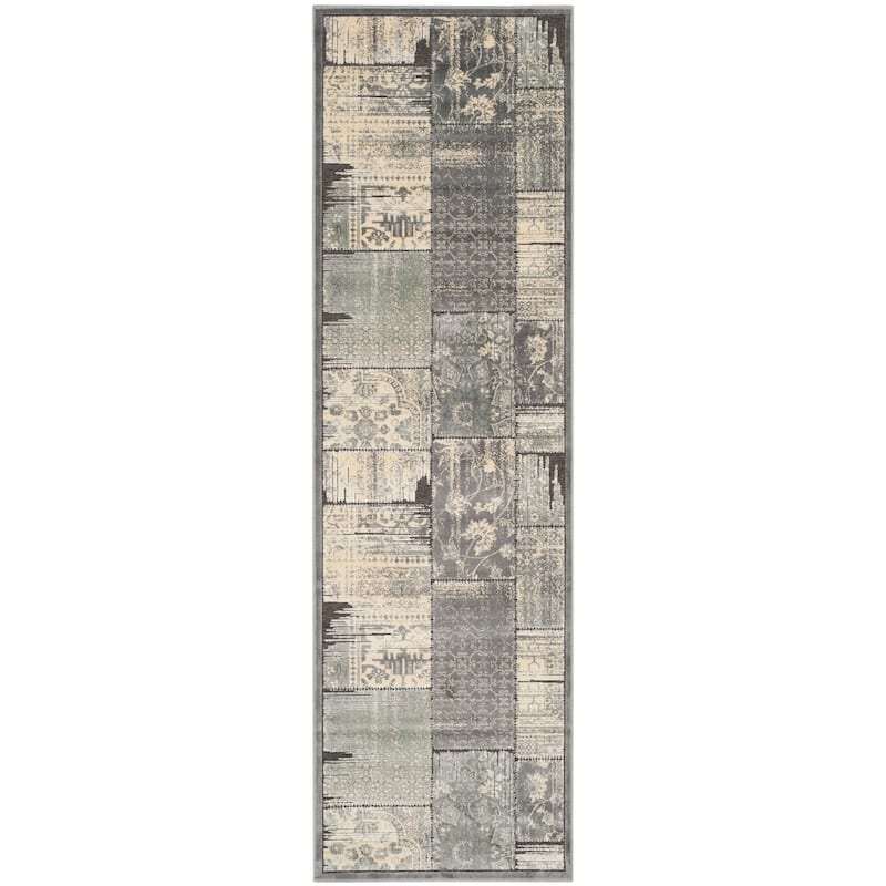 SAFAVIEH Paradise Bernardina Modern Viscose Rug - 2'2" x 7'2" Runner - Grey/Anthracite