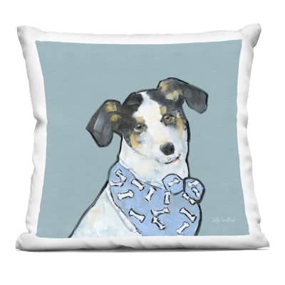 Stupell Dog with Bone Bandana Decorative Printed Throw Pillow Design by Sally Swatland