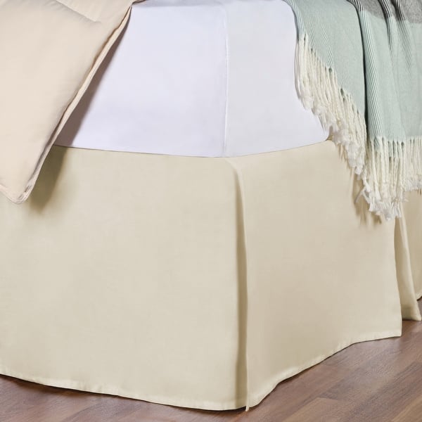 slide 2 of 17, Superior Solid 15-inch Drop Egyptian Cotton Bed Skirt Twin - Ivory