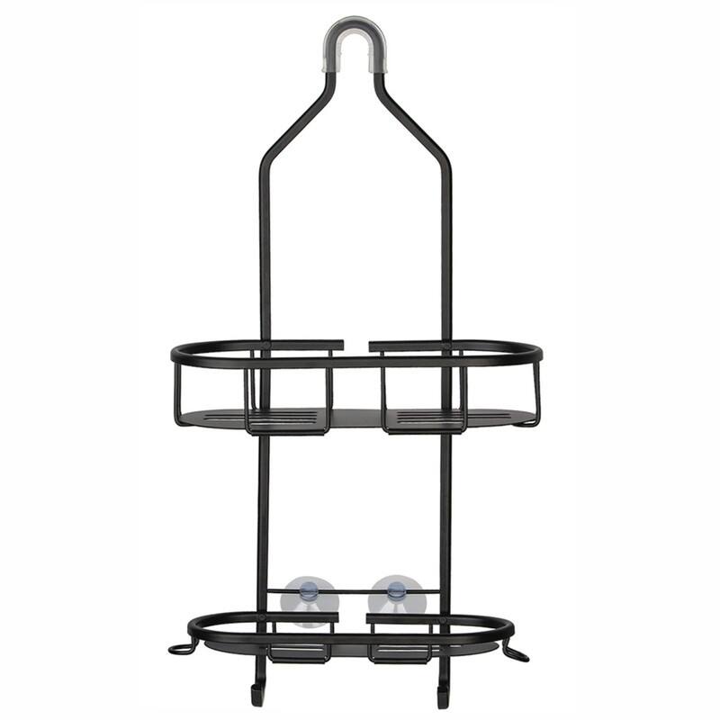 Utopia Alley Rustproof Aluminum Hanging Shower Caddy Organizer with Shelves, Black - 11*5*20.5"